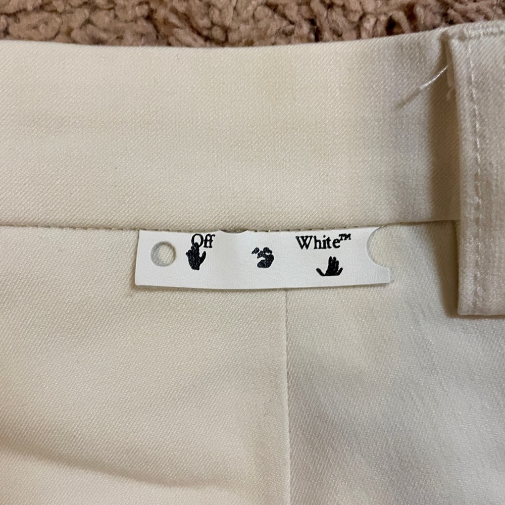 Off White Beige Straight-Leg Pants - Picture 4 of 5
